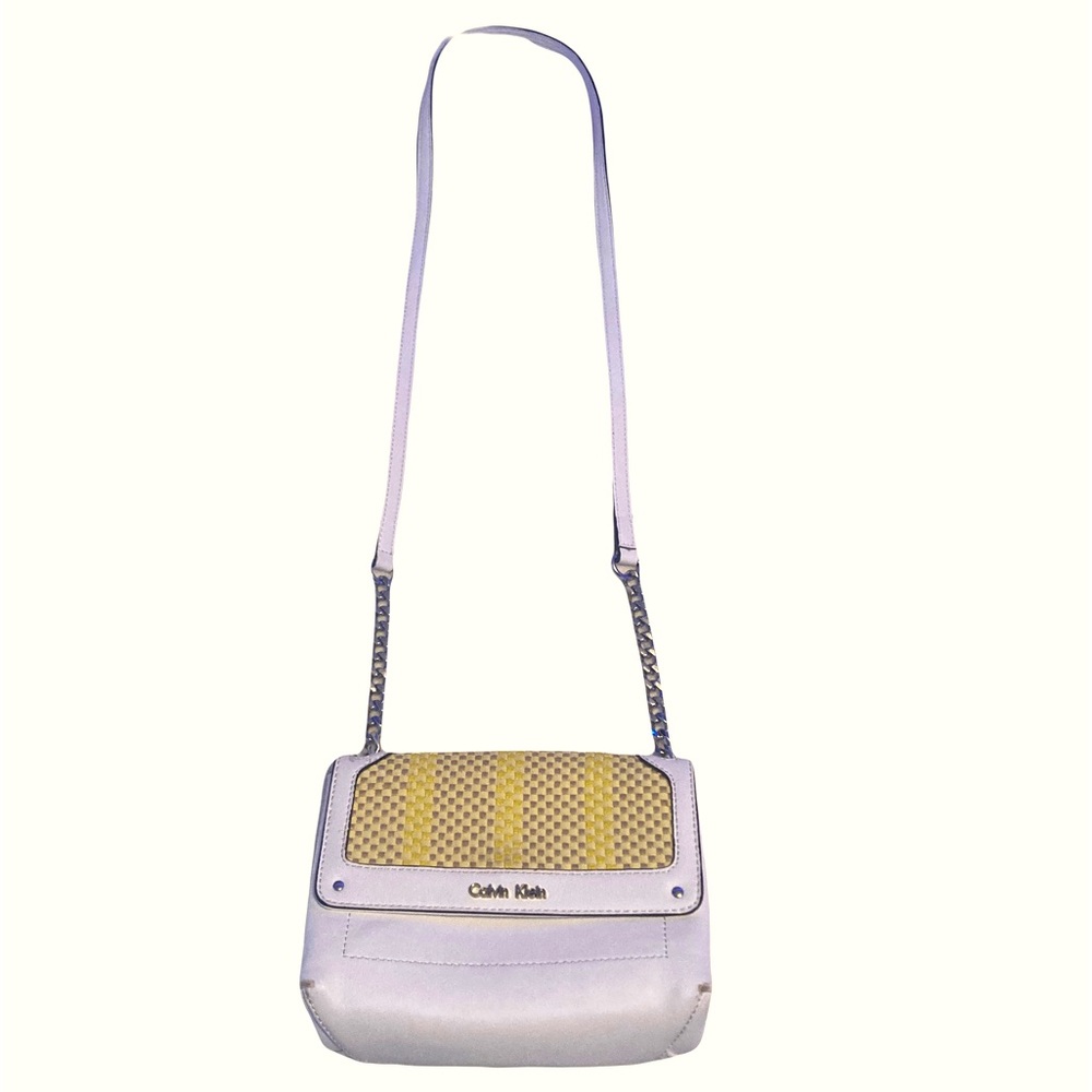 Calvin Klein yellow checkered hand bag
